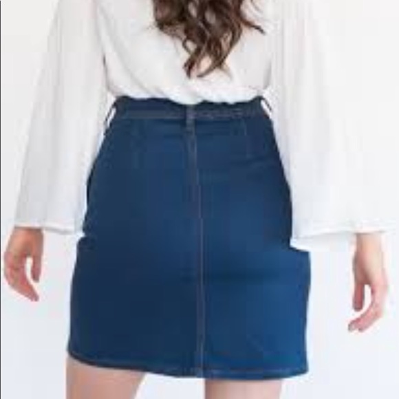 COURTSHOP high waist denim mini skirt dark blue XS - Picture 2 of 8